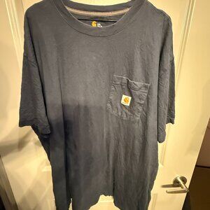 Carhartt Iconic K87 T-Shirt Men's 2XL Blue Cotton Crew Neck Outdoor Workwear